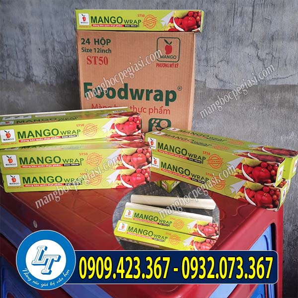 Màng bọc thực phẩm Mango giá sỉ thùng 24 cuộn Màng bọc thực phẩm Mango giá sỉ thùng 24 cuộn