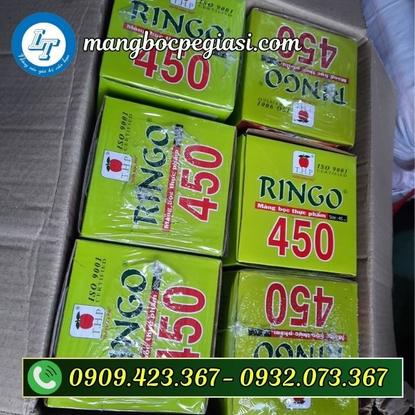 Màng bọc thực phẩm Ringo 450 thùng 6 cuộn  Màng bọc thực phẩm Ringo 450