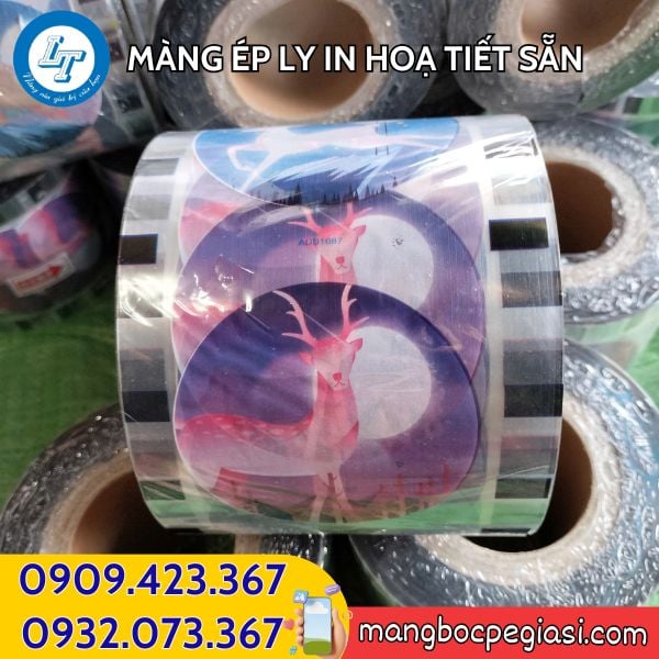 Cuộn màng ép ly in hoạ tiết sẵn