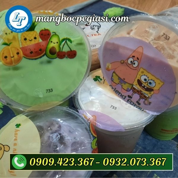 Màng ép ly trà sữa bền đẹp Màng ép ly in họa tiết