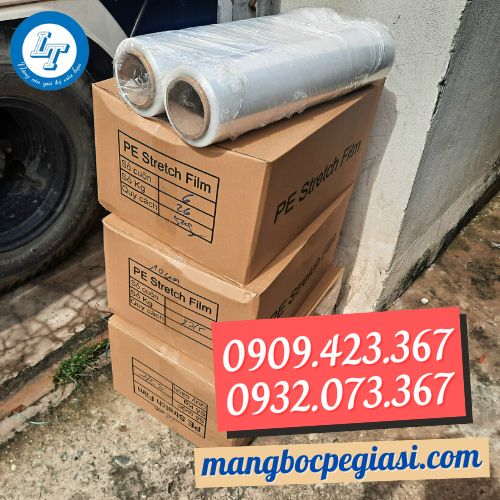 Màng pe màu trắng 2kg6 / thùng 6 cuộn Màng pe màu trắng 2kg6 / thùng 6 cuộn