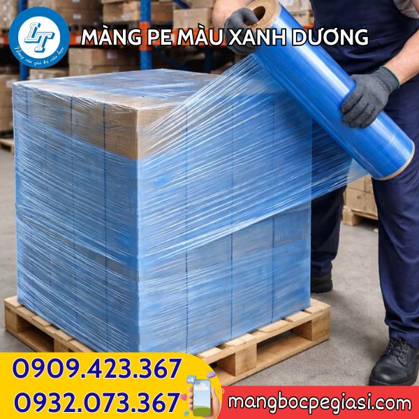 Màng PE màu xanh dương quấn hàng an toàn Màng PE màu xanh dương