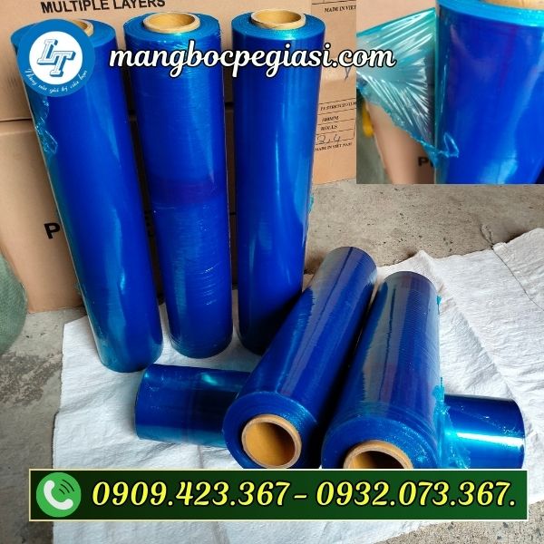 Màng PE quấn pallet màu xanh dương Màng PE quấn pallet