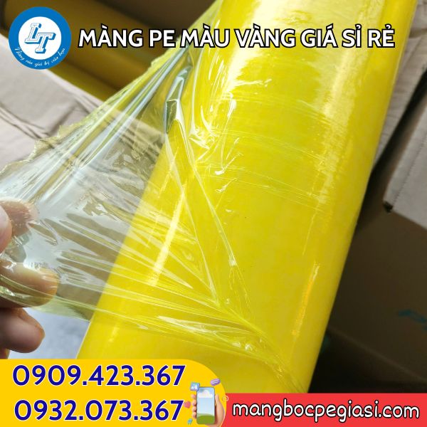 Màng PE bọc hàng màu vàng bền dẻo Màng PE bọc hàng màu vàng