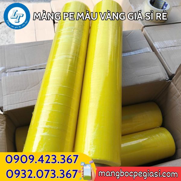Màng PE bọc hàng màu vàng Màng PE bọc hàng màu vàng
