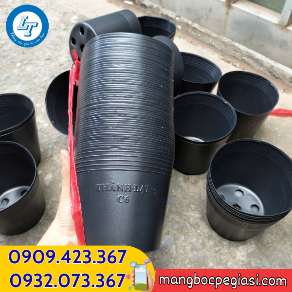 Chậu nhựa dẻo C6 màu đen giá sỉ Chậu nhựa dẻo C6 màu đen giá sỉ