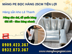 Màng PE trắng 25cm giá sỉ dùng đóng gói hàng hóa