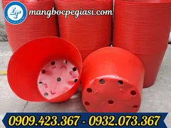 Xưởng bán sỉ chậu nhựa mềm màu đỏ trồng cây giá rẻ