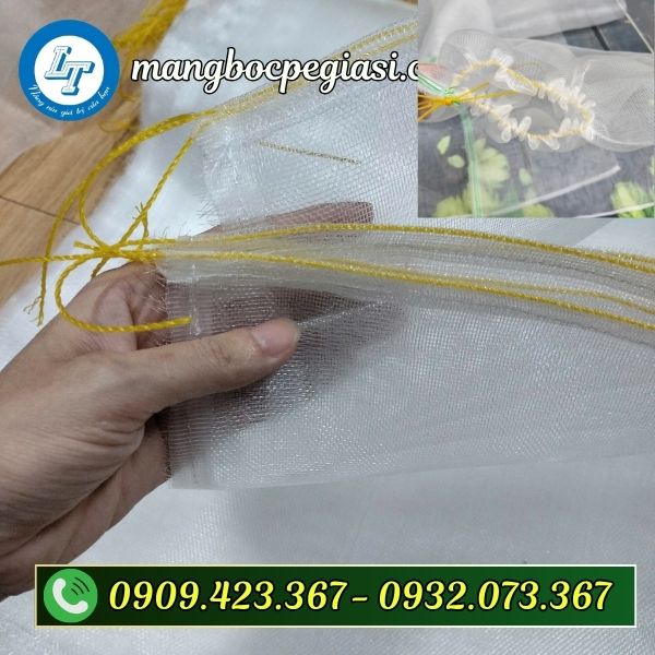 Túi lưới bao trái cây có dây rút Túi lưới bao trái cây có dây rút