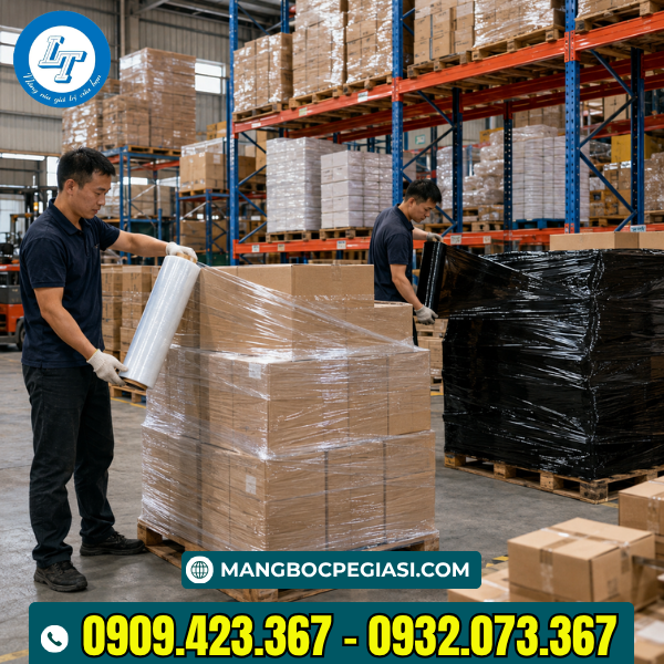 Màng PE trắng và đen bọc hàng Màng PE trắng và đen bọc hàng