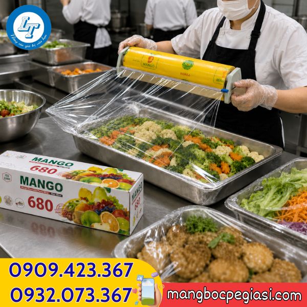 Màng bọc thực phẩm 680 bọc thứ ăn trong bếp công nghiệp Màng bọc thực phẩm 680 giá sỉ