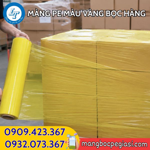 Màng PE bọc hàng màu vàng Màng PE bọc hàng