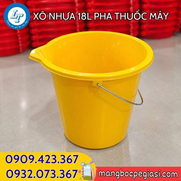 Xô nhựa pha thuốc 18l màu vàng Xô nhựa pha thuốc 18l giá sỉ