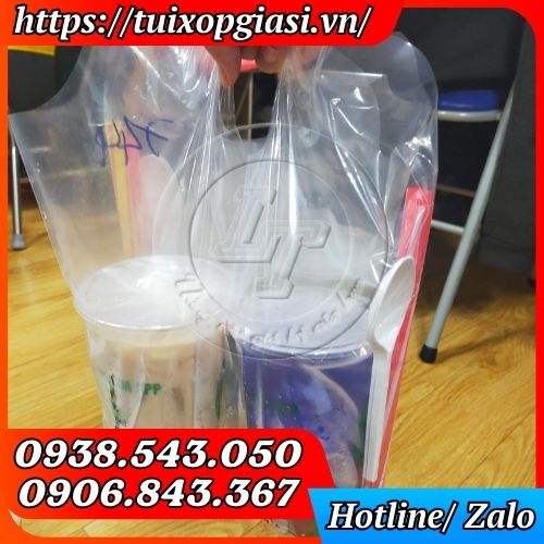 Túi đựng trà sữa 2 ly ngăn