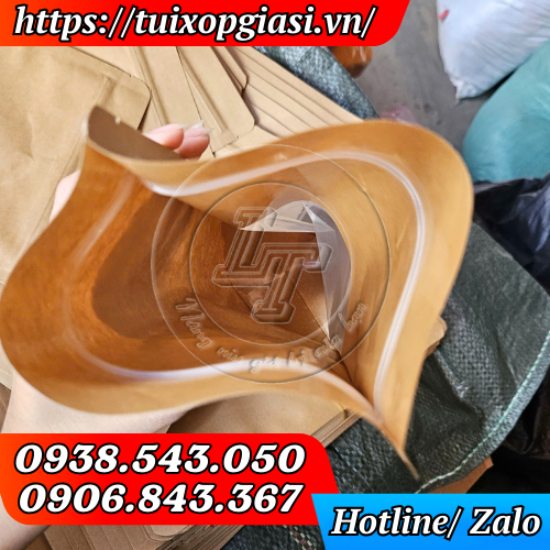 Túi zip giấy kraft cửa sổ nhỏ