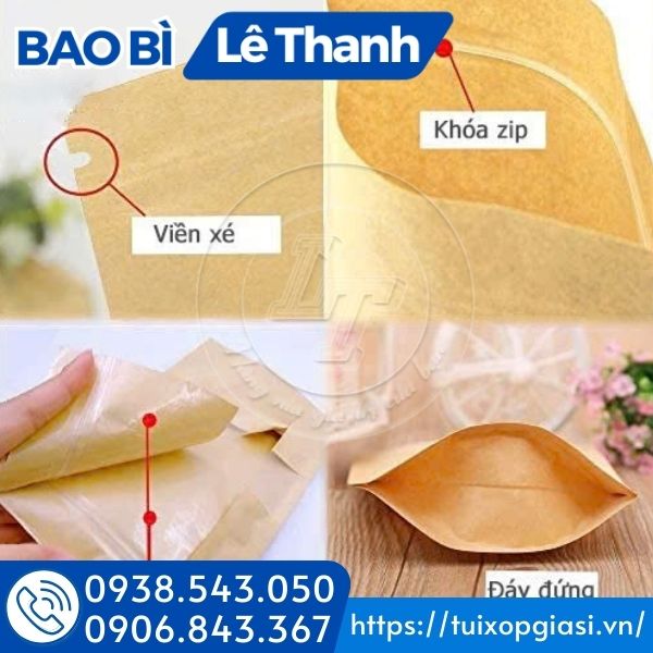 Cấu tạo túi zip kraft