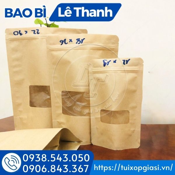 Túi zip kraft cửa sổ nhỏ