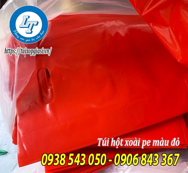 Bán túi hột xoài pe màu đỏ đủ size giá rẻ