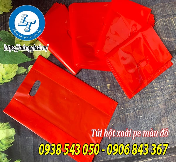 Bán túi hột xoài pe màu đỏ giá rẻ