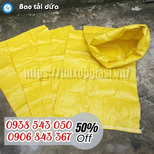 Bao tải dứa đóng hàng màu vàng