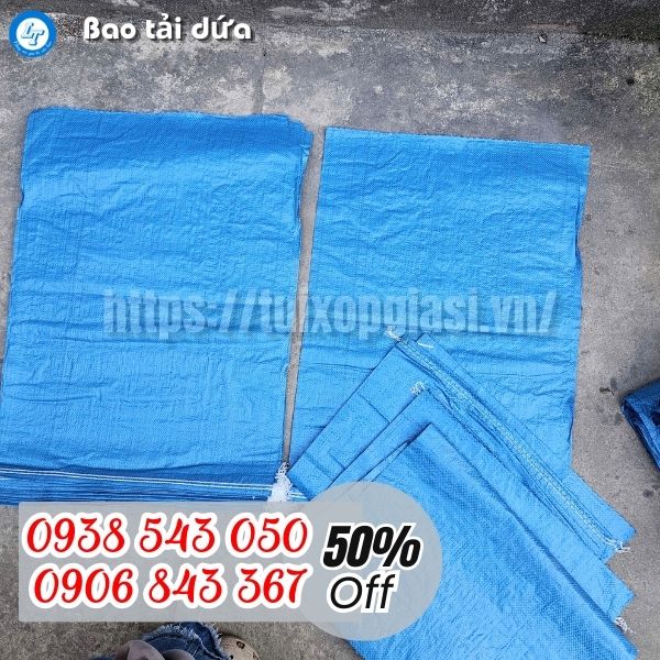 Bao tải dứa đóng hàng màu xanh