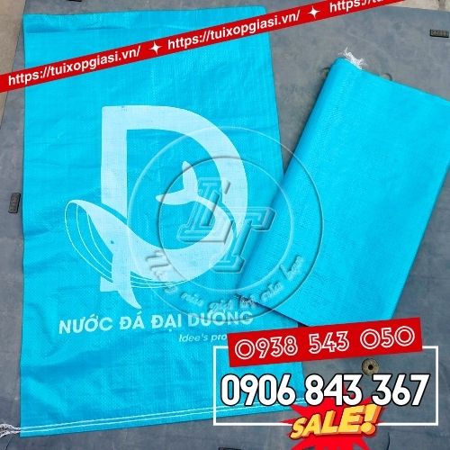 Bao tải đựng nước đá in logo