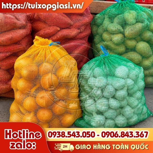 Bao tải lưới đựng hành tỏi, khoai tây, rau củ