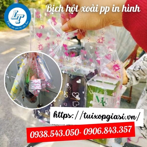 Bịch hột xoài pp in hình cho shop mỹ phẩm
