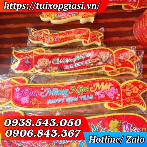 Decal dán giỏ quà tết chúc xuân