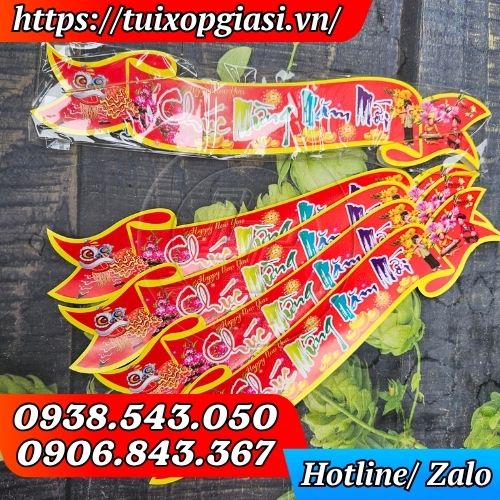 Decal dán giỏ quà tết chúc xuân