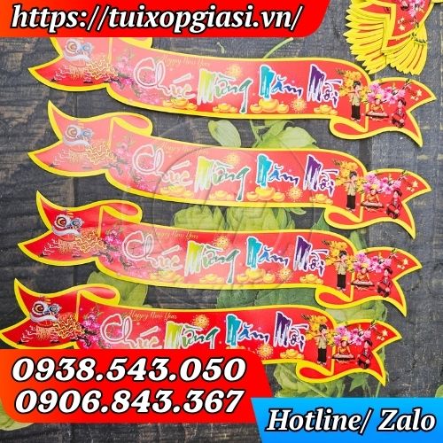 Decal dán giỏ quà tết