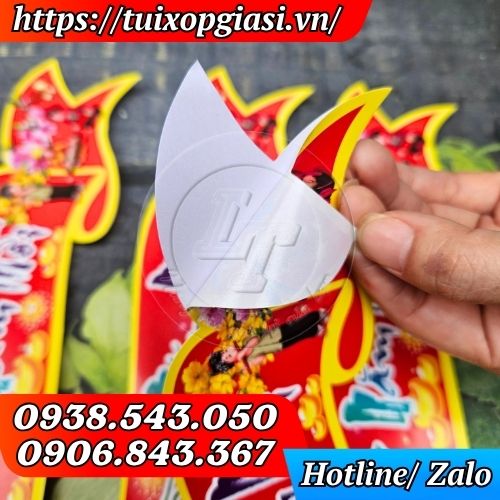 Decal dán giỏ quà tết chúc xuân