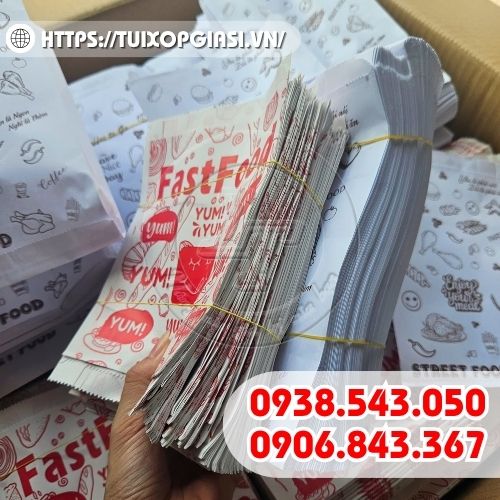 Túi giấy đựng thực phẩm in sẵn 5000 túi/ thùng