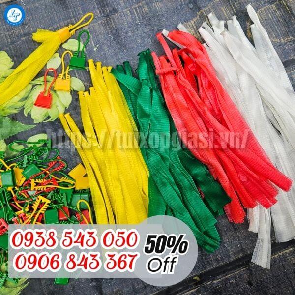 Túi lưới đựng trái cây đa dạng màu sắc
