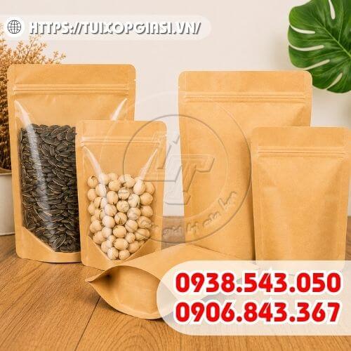 Túi zip giấy kraft đáy đứng