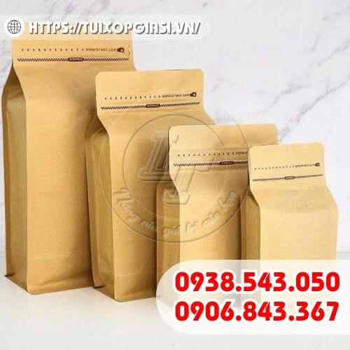 Túi zip 8 cạnh giấy kraft