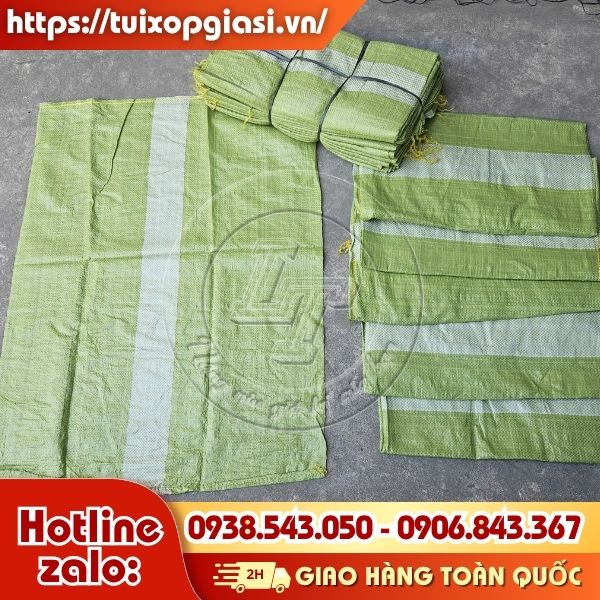 Bao tải dứa xanh sọc trắng