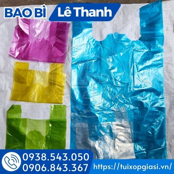 Túi bóng mỡ màu vàng, hồng, xanh, trắng