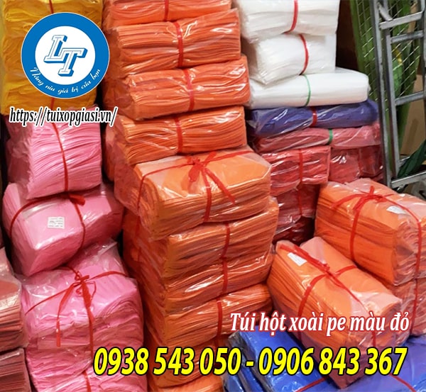 Có bán túi hột xoài pe màu đỏ đủ size