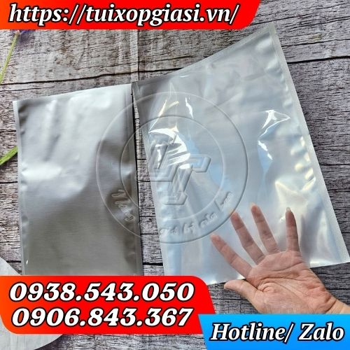 Túi zip ép 3 biên 1 mặt bạc