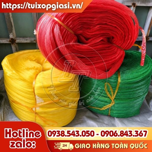 Túi lưới pe dạng cuộn đủ màu