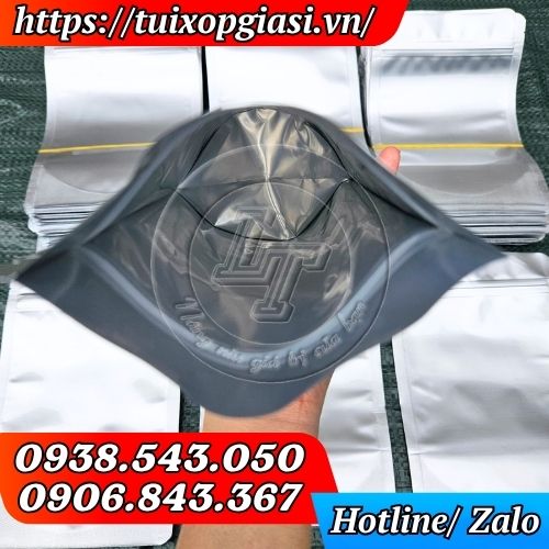 Túi zip bạc đáy đứng