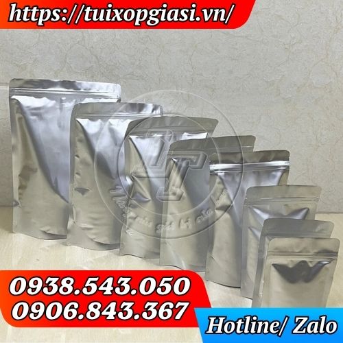 Túi zip bạc đáy đứng đa dạng kích cỡ