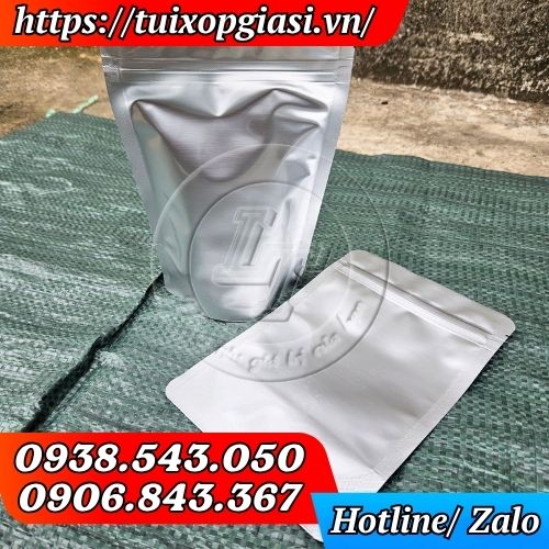 Túi zip bạc đáy đứng