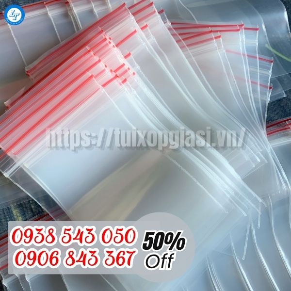 Túi zip viền đỏ