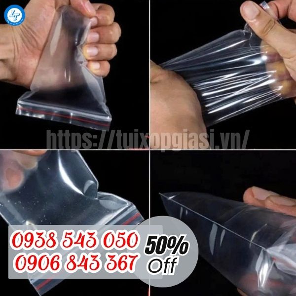 Túi zip viền đỏ chắc chắn, dẻo dai