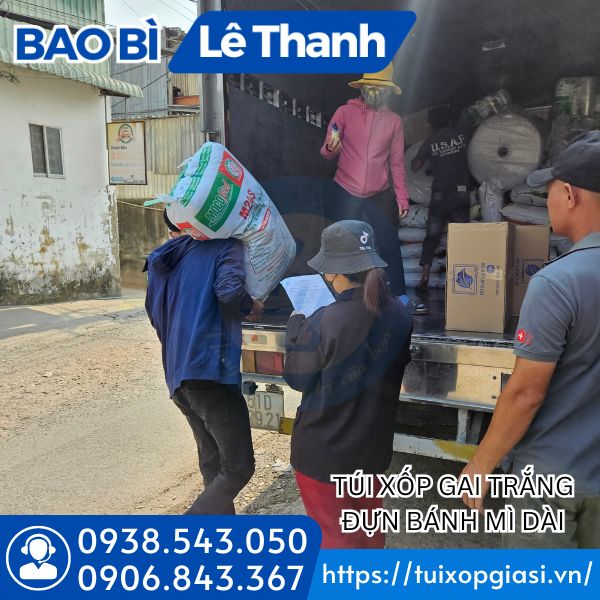 Đi đơn túi xốp gai trắng đựng bánh mì cho khách sỉ