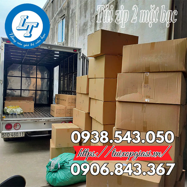 Đi đơn túi zip 2 mặt bạc cho khách sỉ