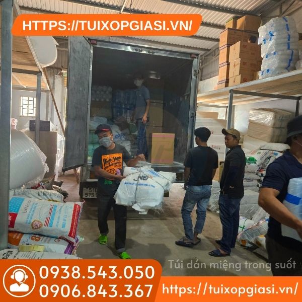 Đi túi dán miệng trong suốt cho khách hcm