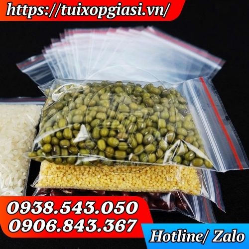 Túi zip chỉ đỏ đựng thực phẩm